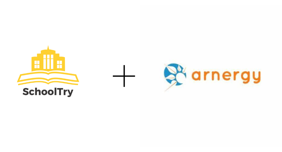 Image of SchoolTry logo with Arnergy logo Limited, signifying the partnership.